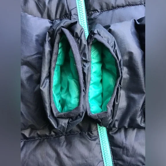 🏔Patagonia Down Sweater Jacket Full Zip Women Sz-Small Navy & Turquoise Quilted - Picture 6 of 12